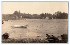 c1940's Wyonegonic Inn Boat Landing Swimming Bridgton Maine RPPC Photo Postcard picture