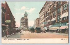Postcard Missouri Kansas City The Junction Street Scene Vintage Antique 1909 picture