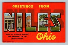 Niles OH-Ohio, General Greetings, LARGE LETTERs, Vintage Postcard picture