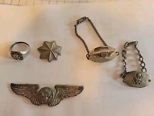 Vintage WWII Army Air Force 5 Silver Item Lot 2 Are Sterling Bracelets Bonus  picture