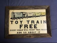 Large Antique Toy Train Ad (Framed W/ Glass) picture