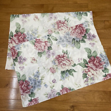 Vintage Thomaston Standard Pillowcases Set of 2 Pink Cabbage Roses Cottage Core picture
