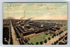 Indianapolis IN-Indiana, Atlas Engine Works, Aerial View, Vintage c1908 Postcard picture