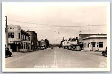 North Bend Washington~McGraths Café~Sunset Garage~Hotel~1940s Cars~RPPC picture