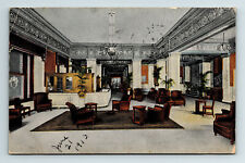 c1913 DB Postcard Detroit Michigan Office and Lobby Hotel Pontchartrain picture