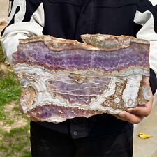 4.92LB Natural Amethyst Agate Crystal Hand cut Piece Specimen Healing picture