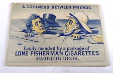 Lone Fisherman Marburg Bros Cigarettes Tobacco Trade Card - Lonliness, 1880s? picture