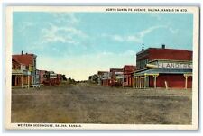 c1920's North Santa Fe Avenue Carriages Salina Kansas KS Seed House Ad Postcard picture