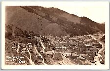 RPPC Early Aerial View of WALLACE ID Idaho Real Photo Postcard Tabor picture