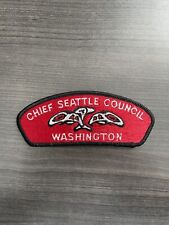 Chief Seattle Council Shoulder Patch CSP Red & Black BSA Boy Scouts New picture