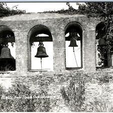 c1950s San Juan Capistrano, CA Mission RPPC Bells Ruins Red Brick Old World A163 picture
