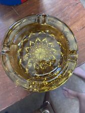 Vintage Amber Glass Ashtray Anchor Hocking Fairfield Starburst Design picture
