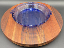 Vintage Pyrex Cobalt Blue Glass Fluted Pie Plate Pan Dish 229-09 Dish 9.5
