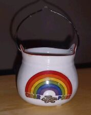 VTG 1980s Cedar Point Ceramic Painted Souvenir Mini Kettle Pot RAINBOW Gay LGBTQ picture