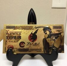 24k Gold Plated Esdeath (Akame Ga Kill) Banknote Anime Collectible picture