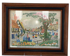Vintage Turner Wall Accessory Needlepoint Print MCM  1539 H298 Village Kids 7302 picture