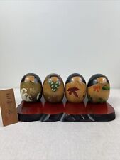 Vintage Creative Kokeshi Dolls Set Four Seasons 3.75” Okamoto Usaburo Wood picture