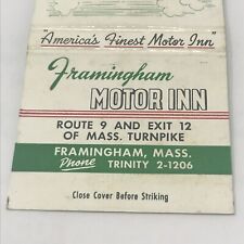 Vintage Matchbook Farmingham Massachusetts Advertisement Motor Inn picture