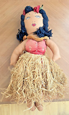 Vintage 1960's-70's Handmade Hawaiian Hula Girl Plush Doll picture