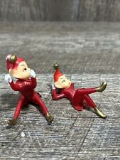 2 Vintage Miniature Plastic PIXIES, ELVES, Red, Elf,……. picture