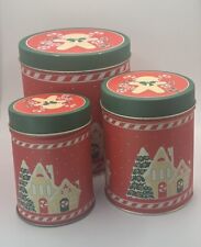Nesting Christmas Tins Gingerbread House Red picture