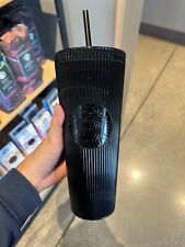 Starbucks 2024 Black Pleated Metallic Core Tumbler 24oz Venti Cold Cup picture