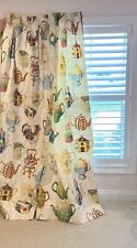 Pierre Frey Beige Background “Tea Time” Fabric custom Made 4 Panels 2 Valences￼ picture