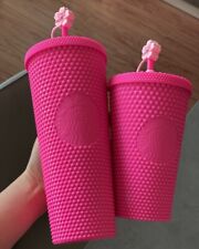 Starbucks Barbie Pink Matte 24oz/16oz Straw Cold Cup Tumbler W/ Straw Gift 2Size picture