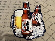 Vintage Bud Dry Bottles 19” X 26” Anheuser-Busch Metal Tin Beer Sign RARE picture