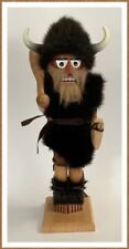 Vtg STEINBACH 16” Tall Wooden Nutcracker Viking/Caveman Holiday/Collectible picture