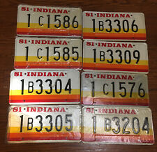 Vintage Indiana License Plate Lot Of 8 picture
