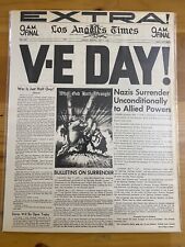 VINTAGE NEWSPAPER HEADLINE~WORLD WAR 2 GERMANY SURRENDERS V-E DAY WWII 1945 picture