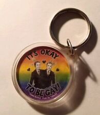 2005 Evilkid Prod. 'It's Okay To Be Gay' LGBT Acrylic Keychain, 1.75