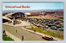 Tijuana Mexico, Aerial View Of The International Border, Vintage Postcard picture