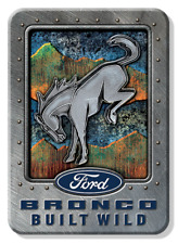 Ford Bronco Built Wild Retro Sign Refrigerator Magnet Decor 2.5 x 3.5 picture