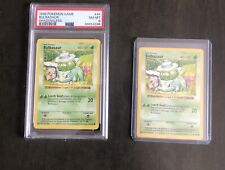 2- 1999 Pokemon Shadowless #44 Bulbasaur (1) PSA 8. Light Ink Get 2nd Graded picture