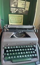Vintage Royal Quiet De Luxe Portable Manual Typewriter Green Keys Case Booklet picture