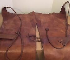 Vintage LEATHER CHAPS Chinks Farrier blacksmith Hand stitched braided rope ties picture