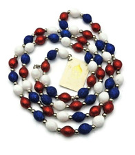 Patricia Breen Garland 2 Decorate Red White Blue Patriotic Christmas Bead Decor picture