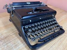 1935 Royal O Model Working Glossy Black Vintage Portable Typewriter w New Ink picture