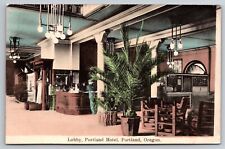 Interior Lobby Portland Hotel Portland Oregon OR c1910 Postcard picture