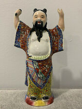 Vintage Antique Chinese Porcelain Large Figurine Statue of Immortal Zhongli Quan picture