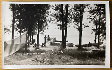 1920s RPPC - HOUGHTON LAKE, MICHIGAN antique real photo postcard DOCK WITH BOATS picture
