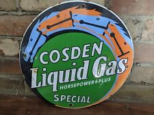 VINTAGE COSDEN LIQUID SPECIAL GASOLINE PORCELAIN GAS STATION SIGN 12