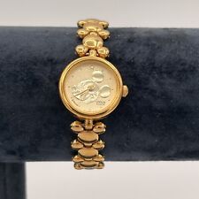 Vintage Disney Lorus Mickey Mouse Gold Tone Watch With Mickey Silhouette Face picture
