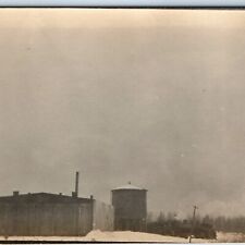 c1910s Watersmeet, Mich CNW Train RPPC Locomotive Warehouse Tank Real Photo A260 picture