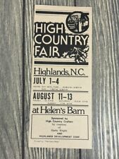 Vintage High Country Fair Highlands NC Advertisement Brochure picture