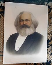 Original Soviet Russian painting Realism Portrait of Karl Marx 1970s picture