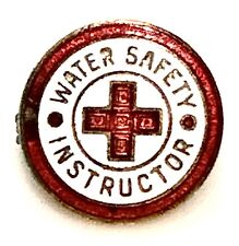 Vintage 1940s-50s American Red Cross Water Safety Instructor Pin, 1cm Diameter picture