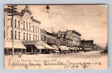 Lansing MI-Michigan, Washington Avenue, Hotel, Antique, Vintage c1906 Postcard picture